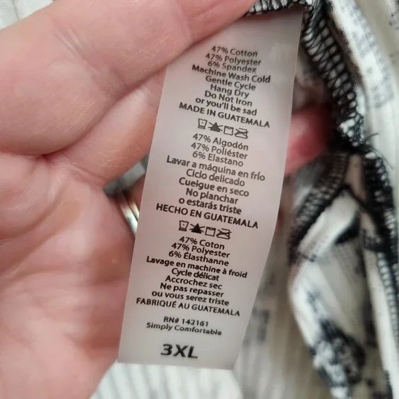 LuLaRoe Plus Size 3X Joy Open Long Longline Vest Cardigan Rose Print Black White - Picture 9 of 12